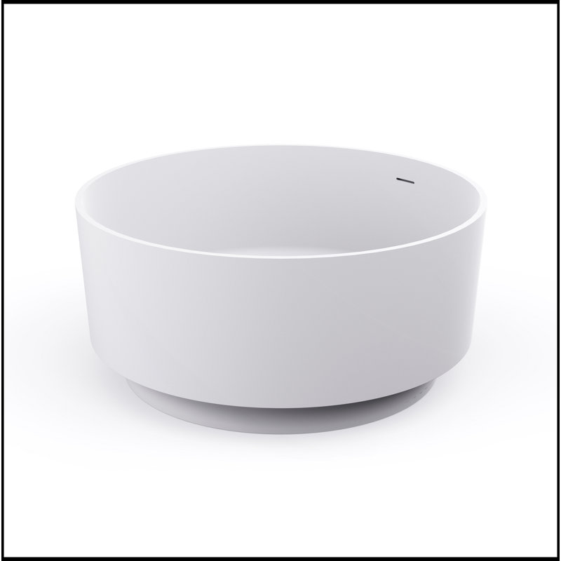 49 Inch Round Shape Freestanding Solid Surface Soaking Bathtub For Bathroom