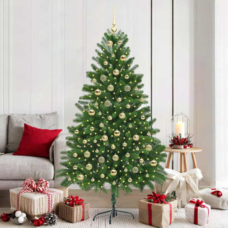 Christmas Tree with 300 LEDs with Stand PE, Gold, 5.91' H