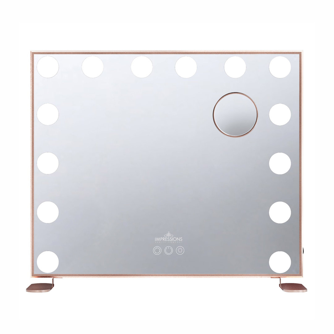 Hollywood Tri Tone Plus Makeup Mirror with 14 Lights Ultra Slim LED Mirror with 5X Magnified Mirror IMPRESSIONS VANITY · COMPANY 
