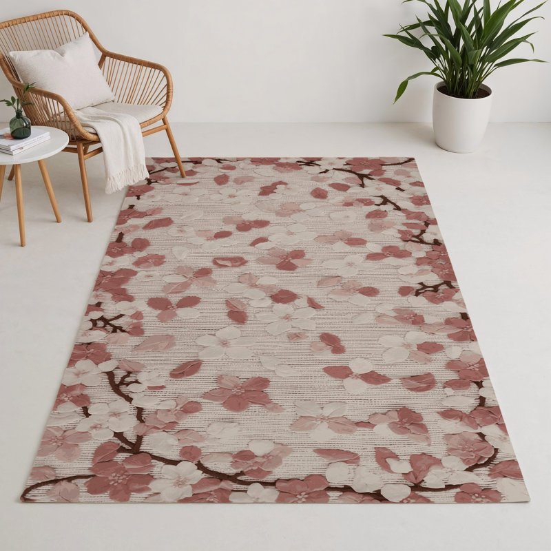 Tapis d'intérieur et d'extérieur gris Botanical, Rectangulaire 3 pi x 5 pi
