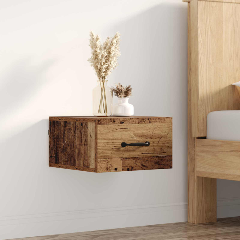 35cm W Manufactured Wood Bedside Table, Old Wood