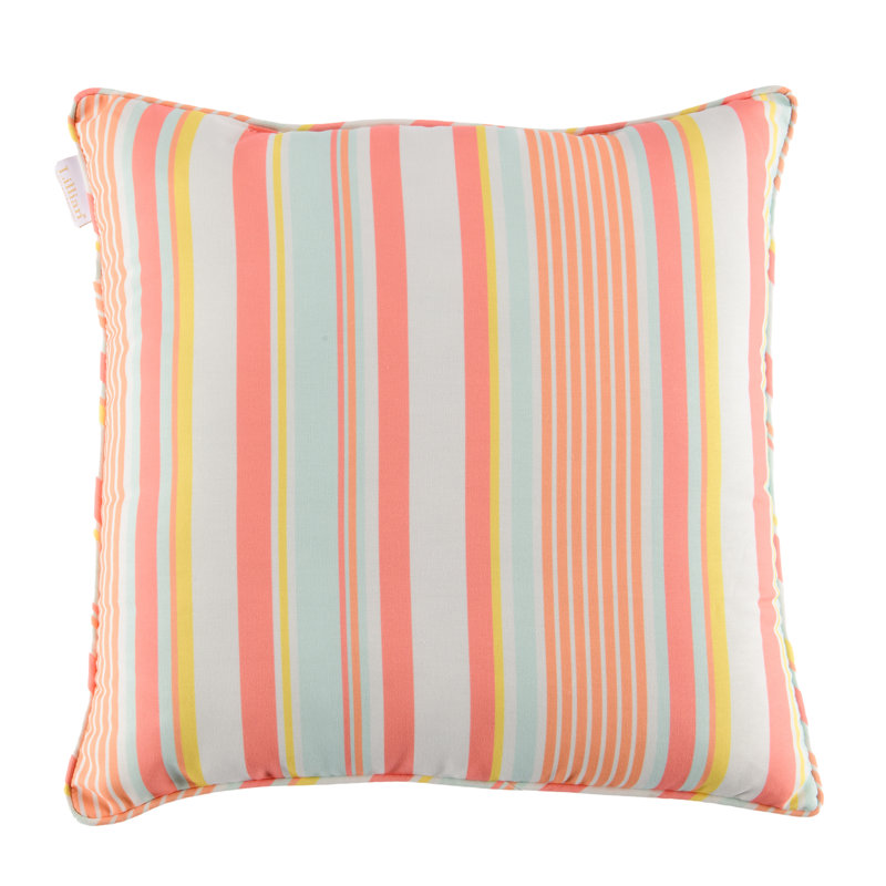 Lillian Reversible 20x20" Throw Pillow, Pink Striped
