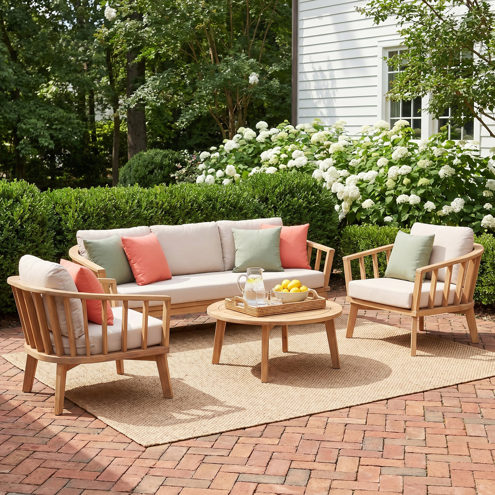 Dacey 5-Person Acacia Complete Patio Set