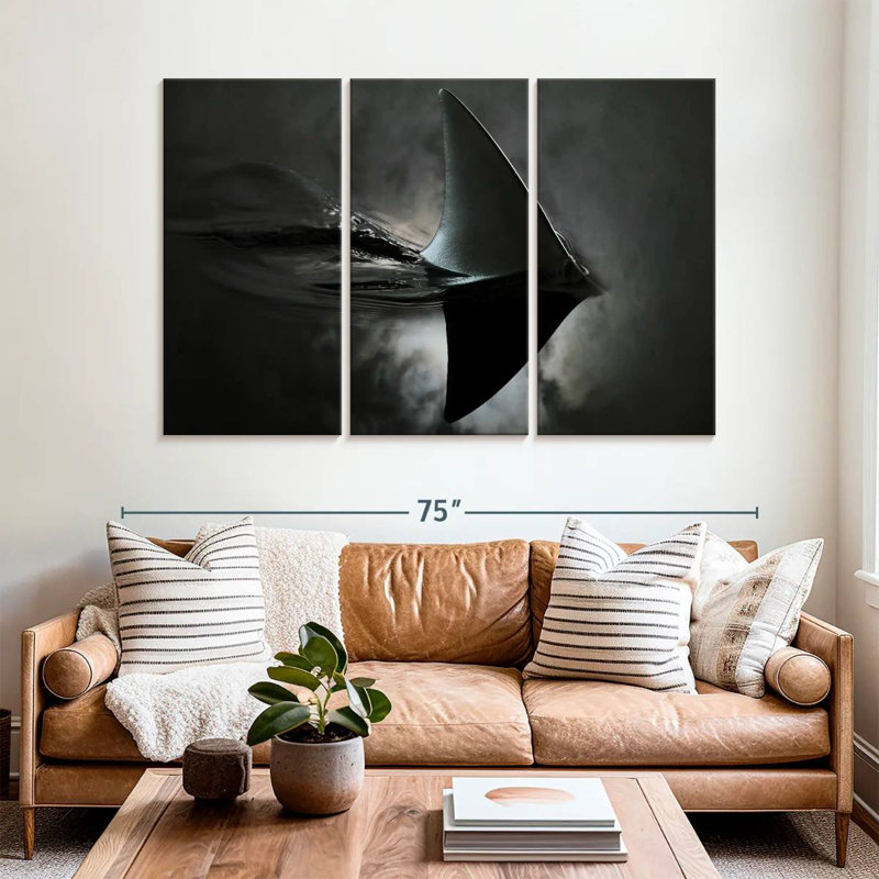 Brampt Shark In Dark Waters, 42" H x 65" W