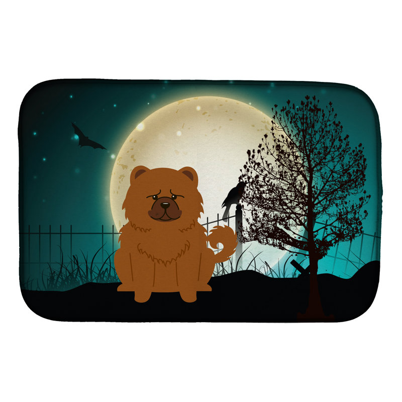 Tapis de séchage chow chow halloween halloween, Orange