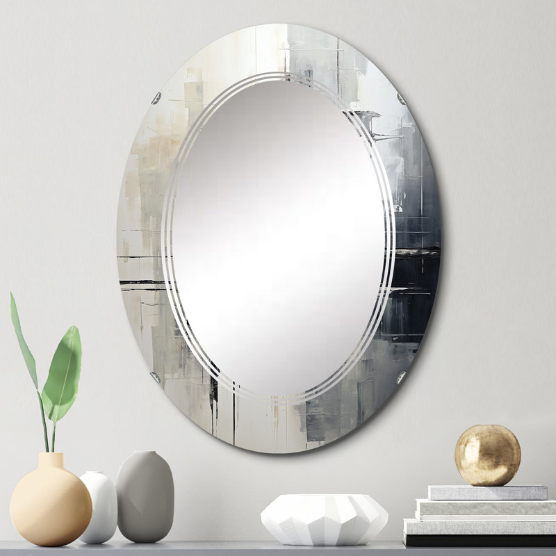 Mekbuda - Miroir mural moderne ovale, 30 po x 20 po