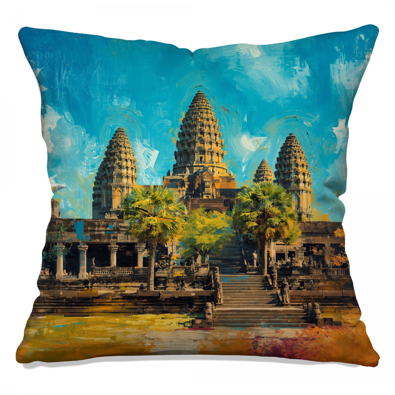 Coussins Angkor Wat, 14 x 14 inches