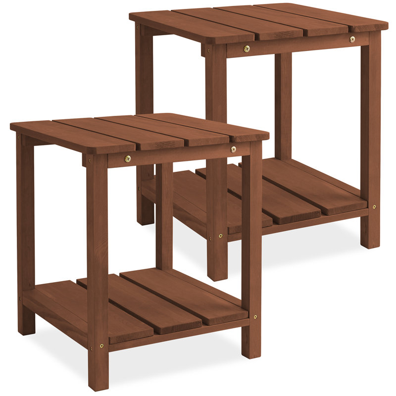Square Cedar Outdoor Side Table , 16'' in. W 16'' in. D, Espresso