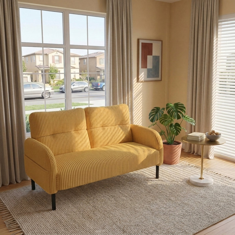 Canapé moderne et confortable avec poches de rangement latérales, canapé élégant pour le salon, la chambre et la salle de conférence