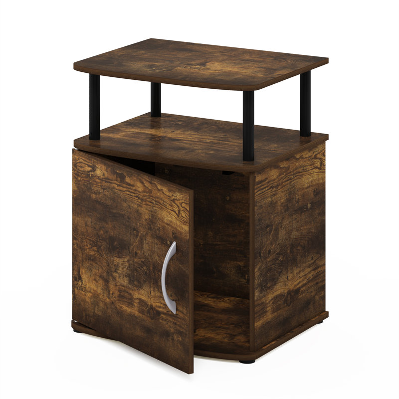 Braboy End Table, Amber Pine/Black