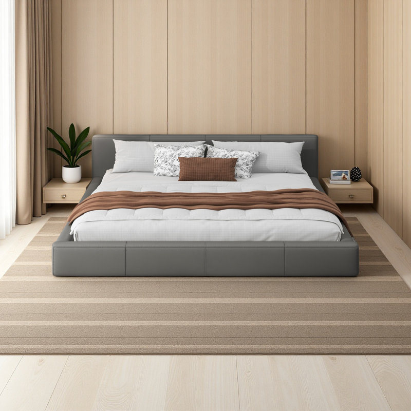 Stylish Upholstered Bed, King