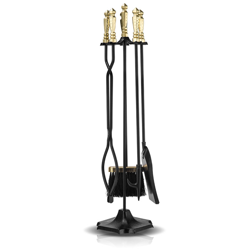 Funderburg 5-Piece Steel Fireplace Tool Set