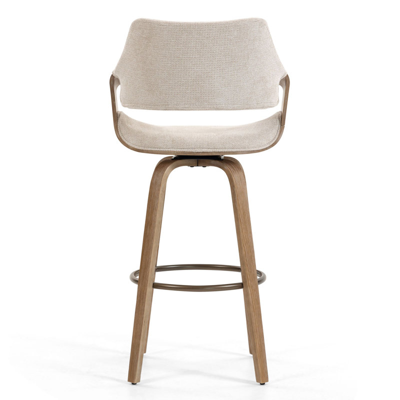 Tabouret de bar Beasley, Tabouret de bar (siège d'une hauteur de 29 po), Beige / bois blanc