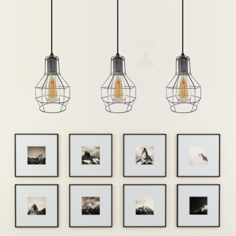 3 - Light Pendant, Brushed Silver