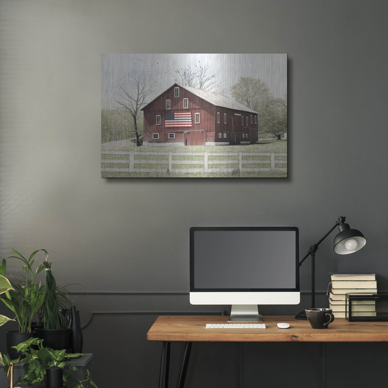 «Patriotic Barn» par Lori Deiter, H 24 po x l 36 po