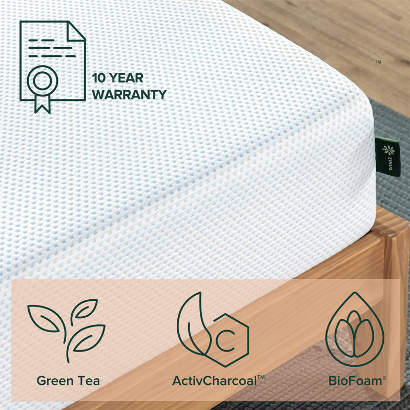 Matelas en mousse viscoélastique imprégnée de charbon de 10 po ZINUS, Double