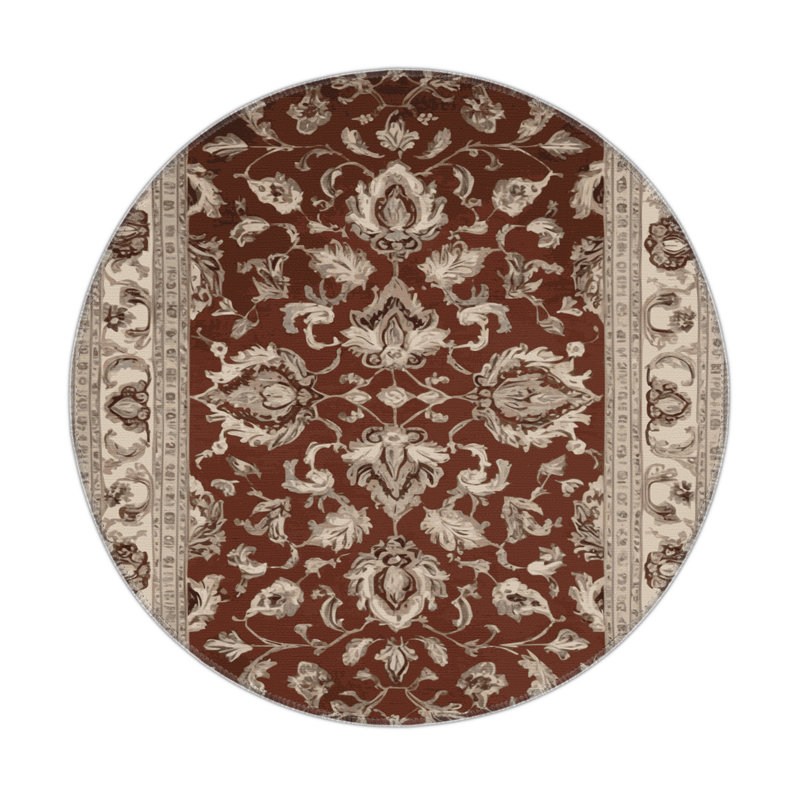 Tapis d'intérieur et d'extérieur gris français, Rond 5 pi