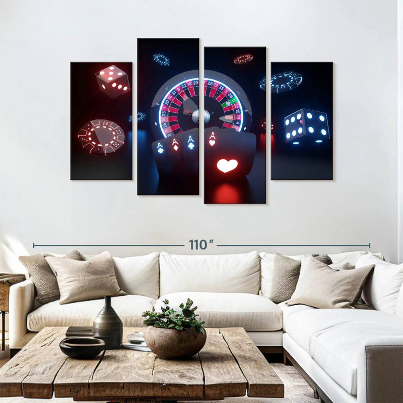 Senne Glowing Casino Games, 54" H x 84" W