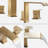 Waterfall Widespread Bathroom Faucet with Drain Assembly-95110732