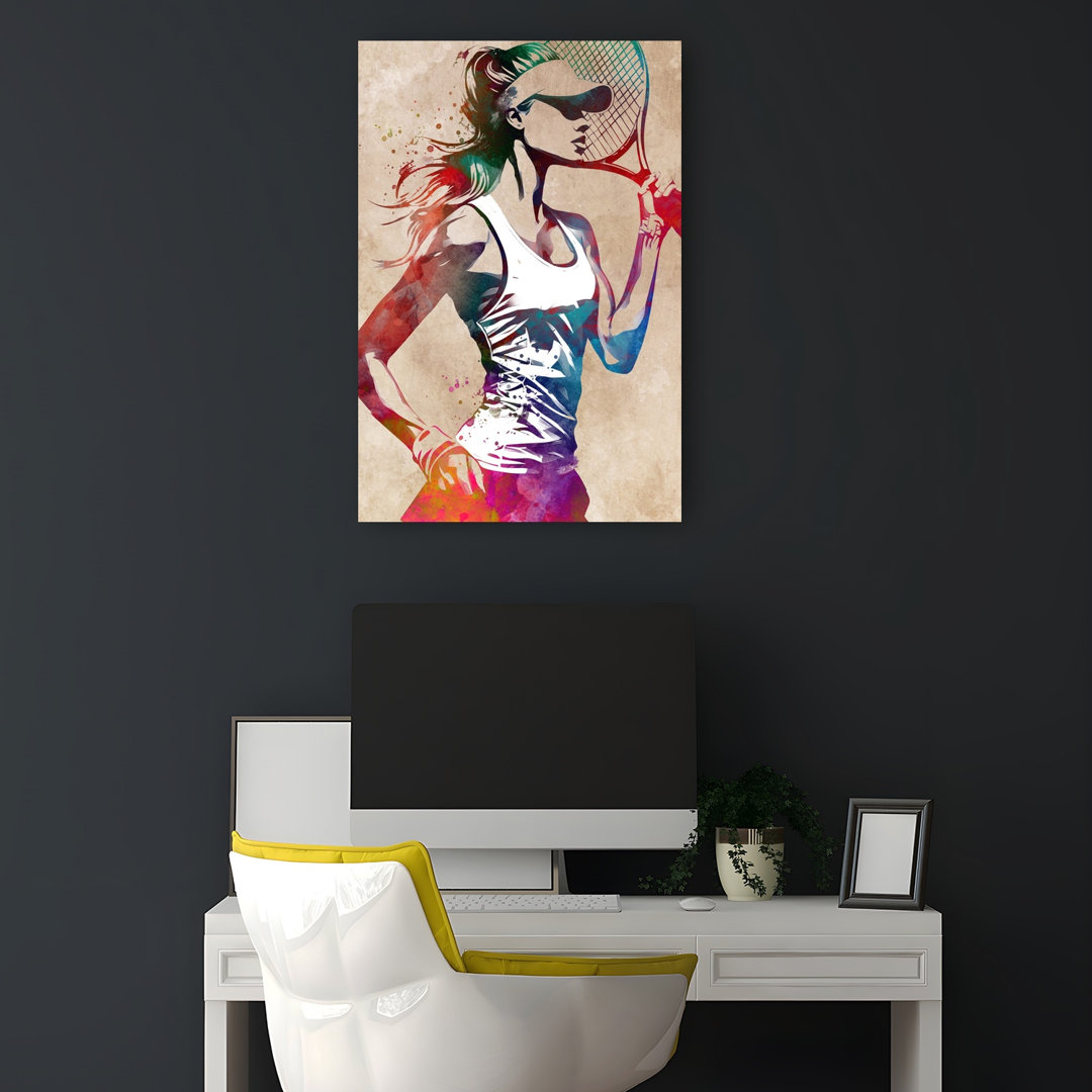 Vibrant Tennis Player Colorful Modern Vibrant Wall Art Print