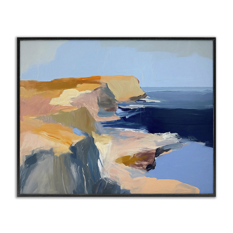 Giclée sur le littoral de falaises escarpées par Ramona Murdock, Giclée encadrée noir minuit, H 24 po x l 30 po