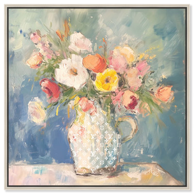 Vase de fleurs printanières, art mural chic par Art Remedy