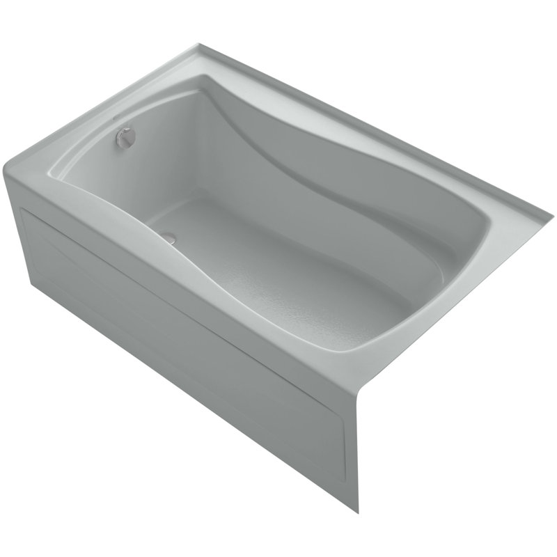 Mariposa Alcove Vibracoustic 60" x 36" Soaking Bathtub, White, Left