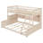 Twin XL Over Queen Bunk Bed With Integrated Shelving, Color-Changing Lights And Pegboard, Beige-1049386797-1049386794