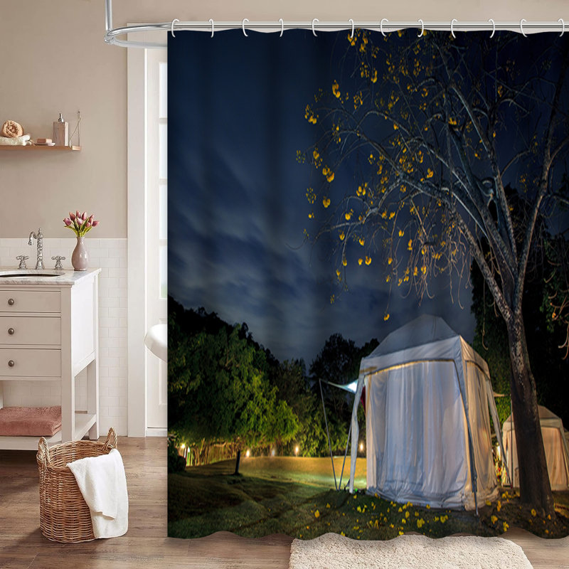 Rideau de douche avec 12 crochets, L 72 po x l 78 po