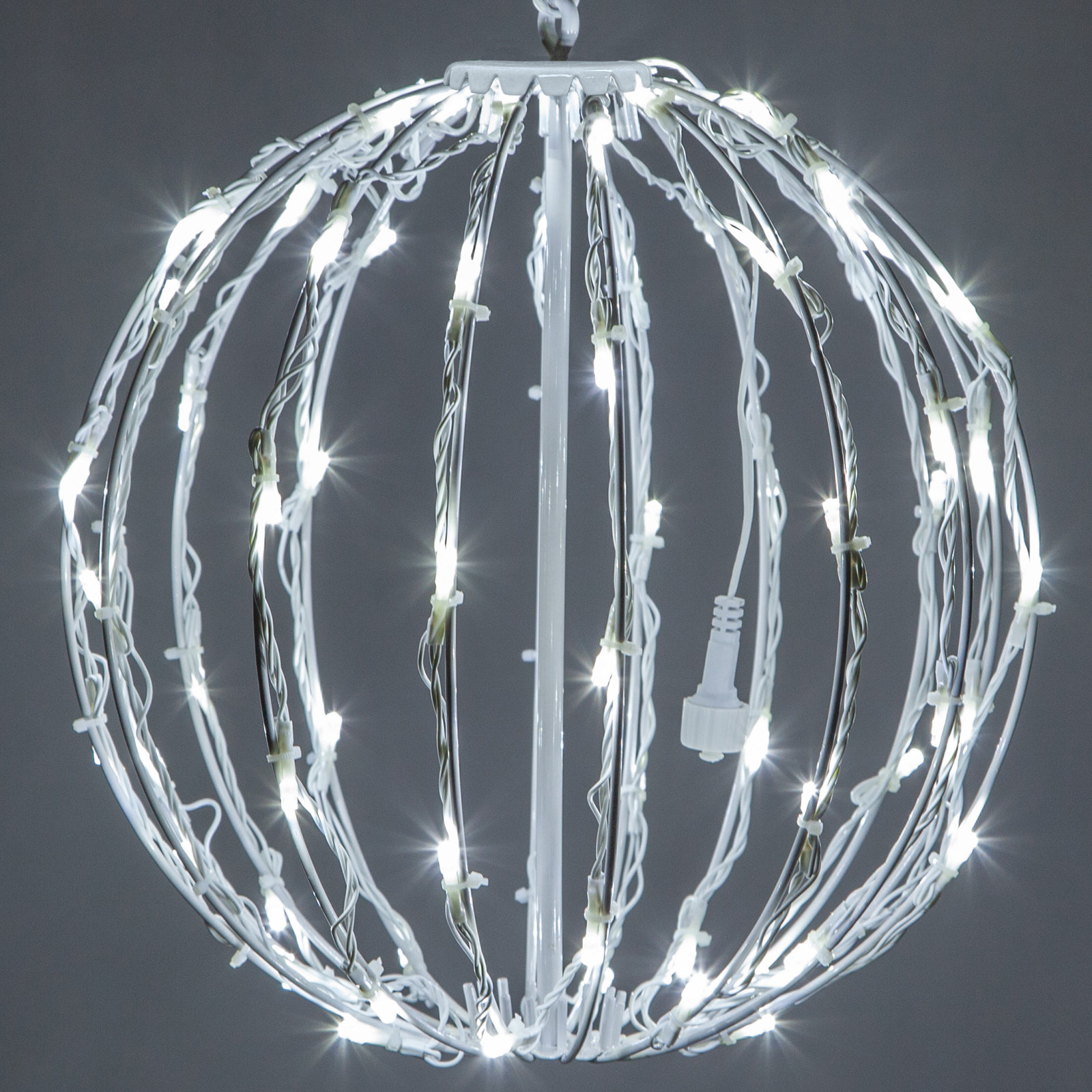 Fold-Flat LED Metal Sphere Light, 12" H x 12" W x 12" D, Cool White