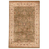 High-Quality Hand-Knotted Green And Ivory Area Rug