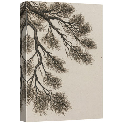 «Elegant Pine Branch Minimal Nature Illustration», reproduction d'art sur toile encadrée
