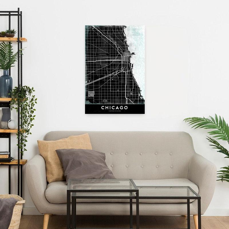 «Chicago Contemporary City Ocean», art mural, H 24 po x l 16 po