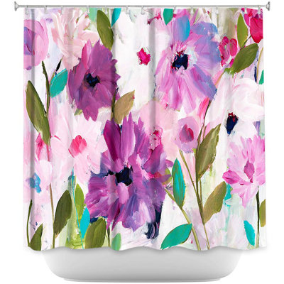 Blossoming Flowers Single Shower Curtain