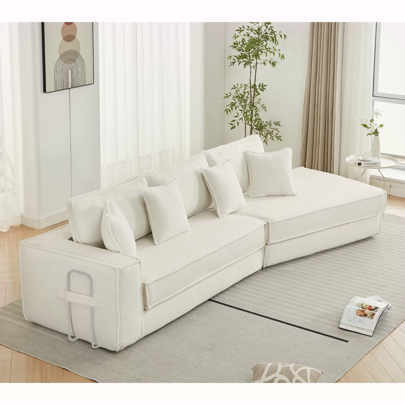 Canapé-lit pliant convertible, combinaison 2 en 1, tissu d'ameublement en velours d'agneau à 3 places pour le salon, beige