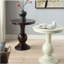 Table à rebord blanc antique avec support-1707855075