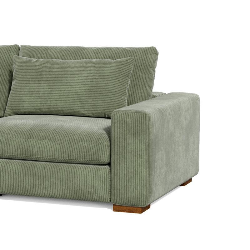 Accoudoirs modulaires de 89 po Belrose, Velours côtelé vert