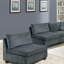 Ensemble de canapé modulaire en chenille gris modulaire de 7 pièces avec 3 pièces de coin, 3 fauteuils sans accoudoirs et 1 contreplaqué de repose-pieds