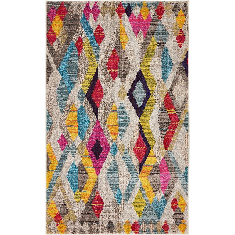 Tapis à motif géométrique gris Beverley, Rectangle 3 pi 3 po x 5 pi 3 po