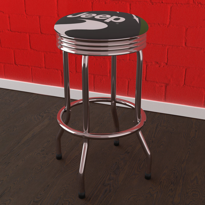 Swivel Upholstered Counter Stool with Metal Frame