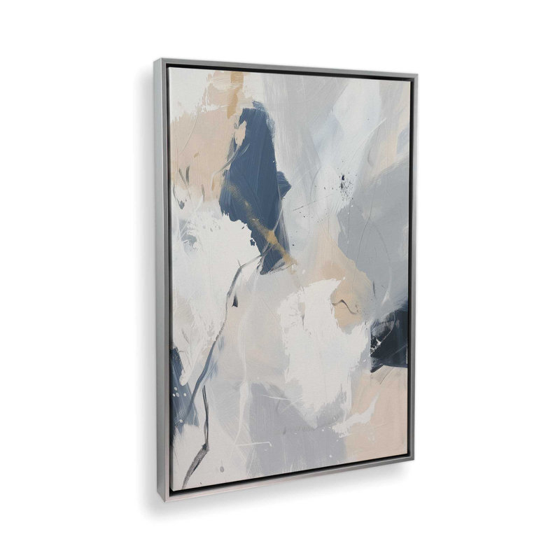 Obsidian Echo II Canvas Print, Polished Chrome Floater Framed, 48.75" H x 32.75" W x 1.75" D