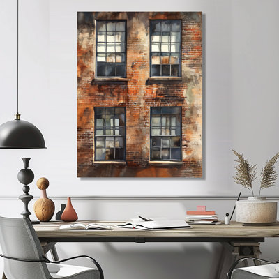 The Brown Brick Warehouse III - Industrial Metal Wall Art