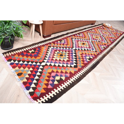 Tapis turc tissé à la main avec motif géométrique vibrant pour un décor intérieur unique et tapis de style bohémien sans dimensions