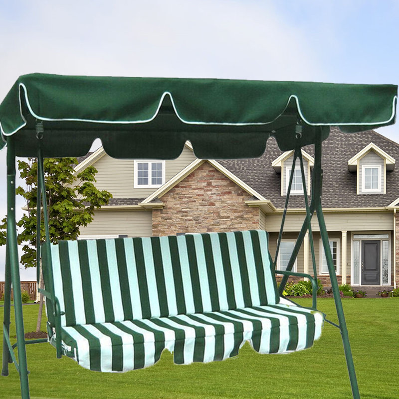 4 Person Porch Swing with Canopy, Green
