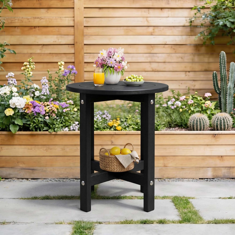 Table d'appoint compacte en PEHD toutes saisons pour patio