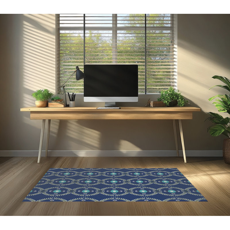 Tapis de bureau Bree, L 48 po x P 72 po, Marine