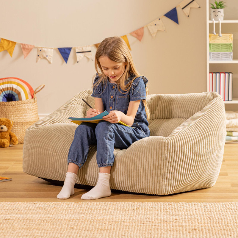 Corduroy Bean Bag Sofa, Cream