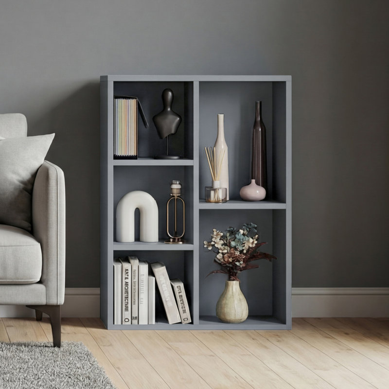 Cube Storage Unit With Open Shelving Modern Multi-Purpose Storage Organiser for Living Room Bedroom & Office, Grey