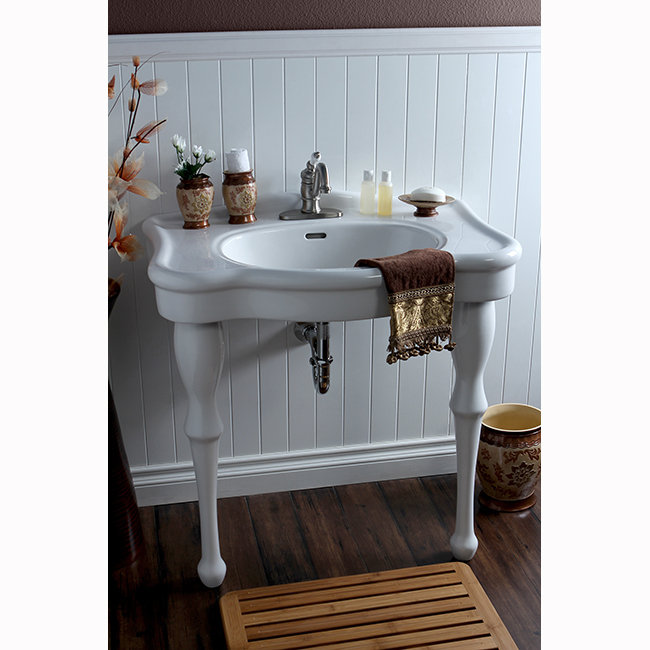 Lavabo console en laiton 32 pouces Kingston, Central de 4 po