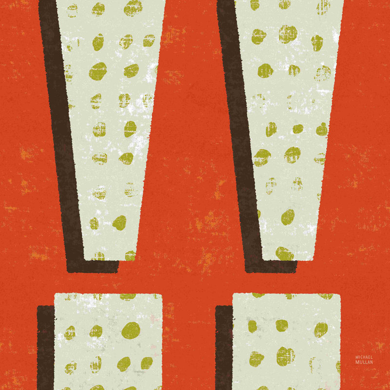 «P ponctuated Square I Retro» par Michael Mullan, impression sur toile tendue, H 12 po x l 12 po, Non, Toile tendue